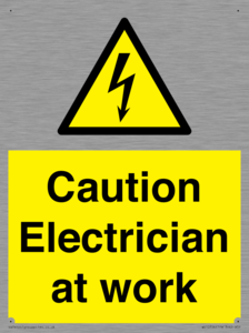 Caution Electrician at work